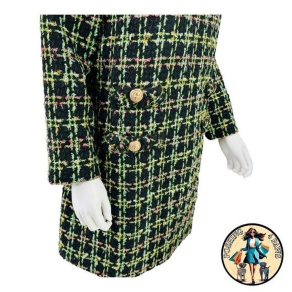 Tuckernuck NEW Holly Tinsel Tweed Long Sleeve Retro Black Jackie Dress Size S - Picture 10 of 14